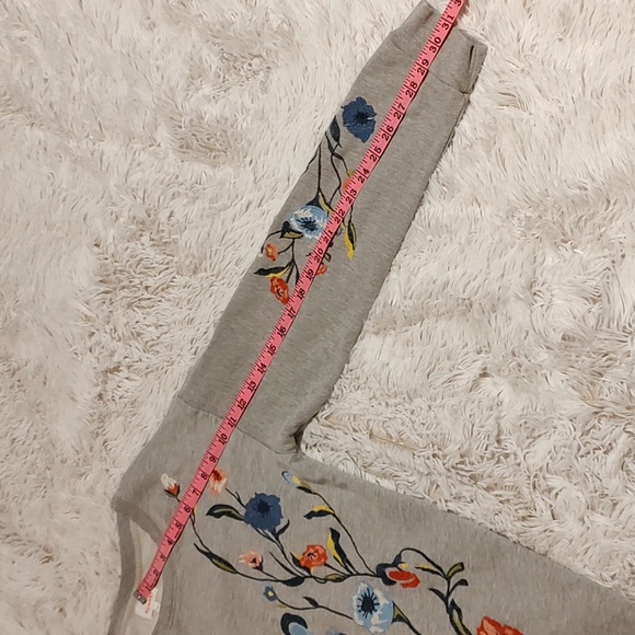Sundry Gray Floral Embroidered Sweatshirt - Picture 9 of 13